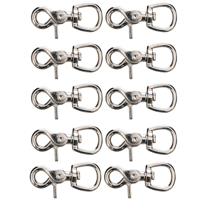 Jeffers Nickel - Plated Trigger Snap with Round Swivel Eye - IACA-10 - 10 Pack - 6