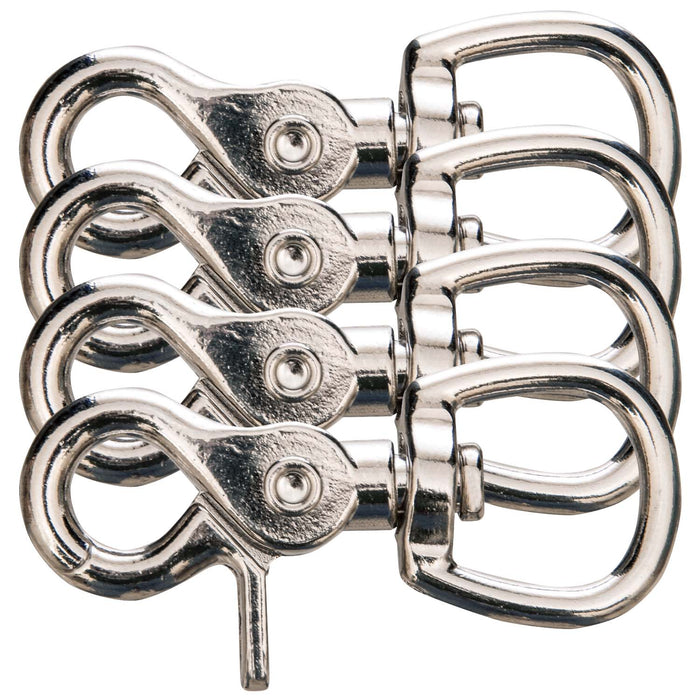 Jeffers Nickel - Plated Trigger Snap with Round Swivel Eye - IACA-4 - 4 Pack - 4