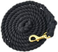 Jeffers Twisted Solid Cotton Horse Lead Ropes with Brass Bolt Snap, 10' L - IATH - Black - 9
