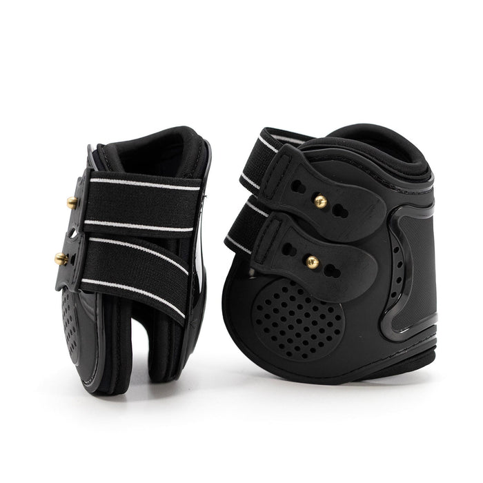 Jeffers Uniquely English Fetlock Boots for Horses, 2 - Pack - IAQP - Medium - Black - 2 pk - 15