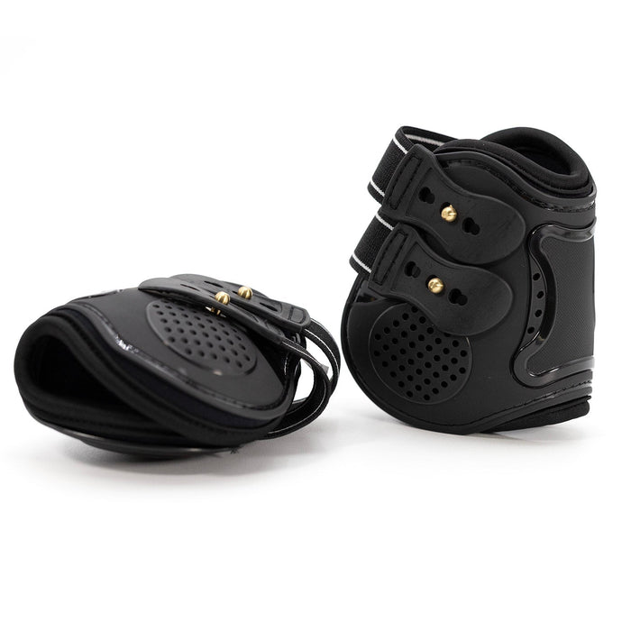 Jeffers Uniquely English Fetlock Boots for Horses, 2 - Pack - IAQP - Medium - Black - 2 pk - 13