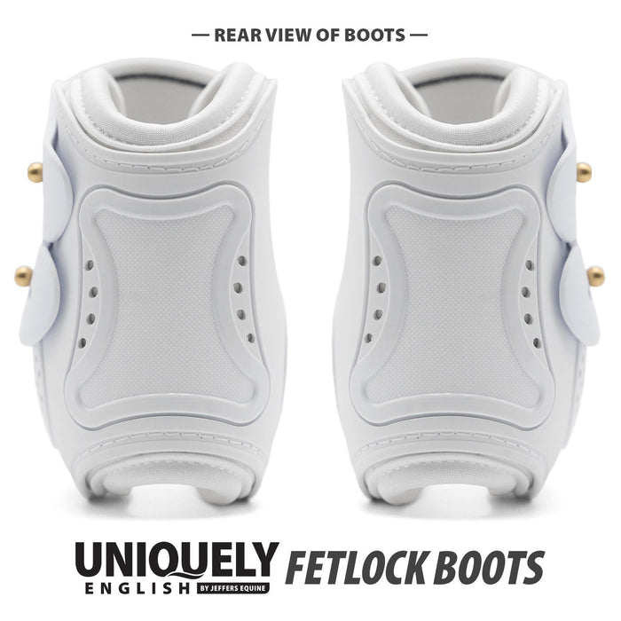 Jeffers Uniquely English Fetlock Boots for Horses, 2 - Pack - IAQT - Medium - White - 2 pk - 5