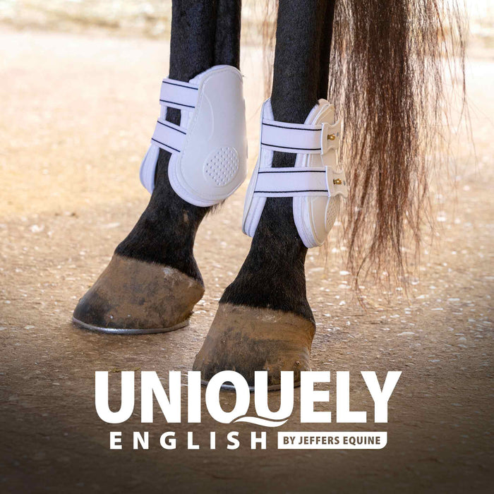 Jeffers Uniquely English Fetlock Boots for Horses, 2 - Pack - IAQT - Medium - White - 2 pk - 6