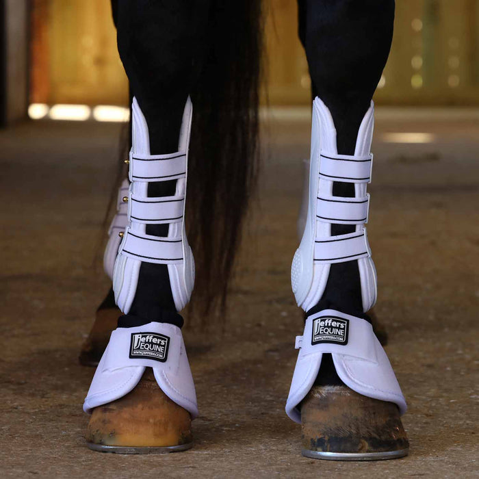 Jeffers Uniquely English Horse Tendon Boots, 2 - Pack - IAFX - Medium - White - 2 pk - 1