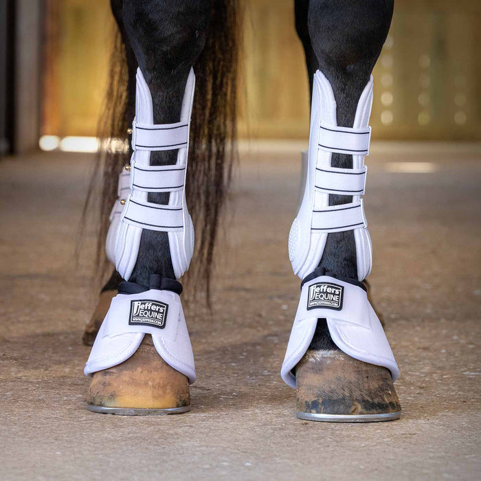 Jeffers Uniquely English Horse Tendon Boots, 2 - Pack - IAFX - Medium - White - 2 pk - 3