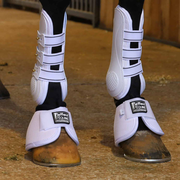 Jeffers Uniquely English Horse Tendon Boots, 2 - Pack - IAFX - Medium - White - 2 pk - 2