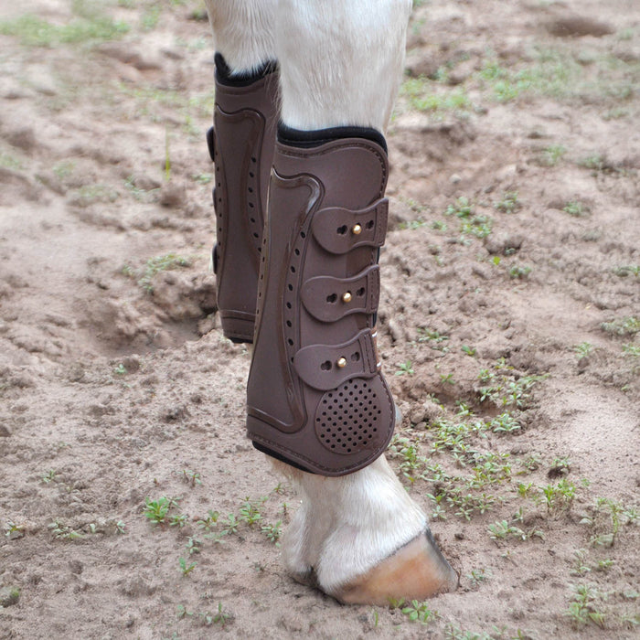 Jeffers Uniquely English Horse Tendon Boots, 2 - Pack - IAQI - Medium - Brown - 2 pk - 11