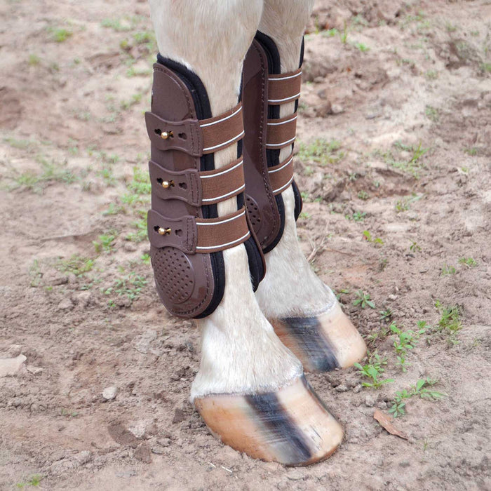 Jeffers Uniquely English Horse Tendon Boots, 2 - Pack - IAQI - Medium - Brown - 2 pk - 12