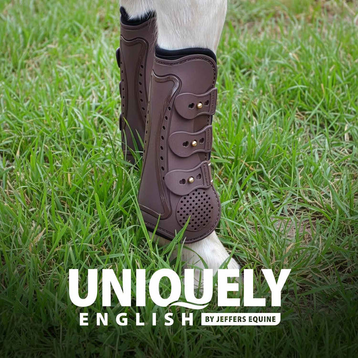 Jeffers Uniquely English Horse Tendon Boots, 2 - Pack - IAQI - Medium - Brown - 2 pk - 11