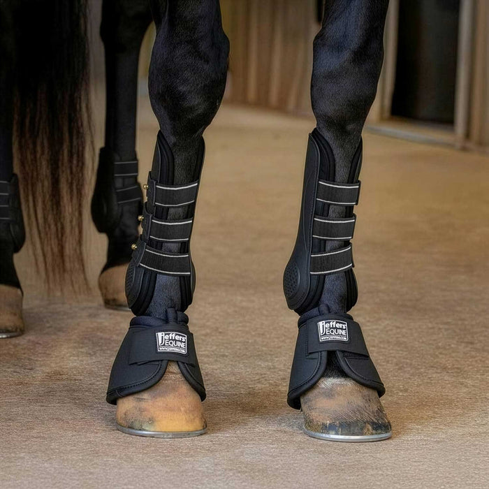 Jeffers Uniquely English Horse Tendon Boots, 2 - Pack - IAQJ - Medium - Black - 2 pk - 13