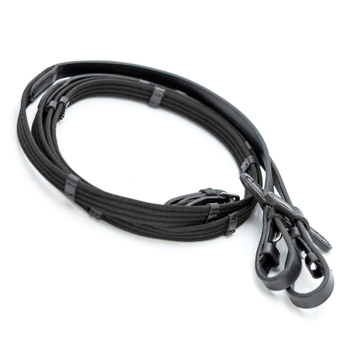 Jeffers Uniquely English "Windsor" Leather Dressage Bridle With Web Reins for Horses - JEF14T - Black - Cob - 1 - 5