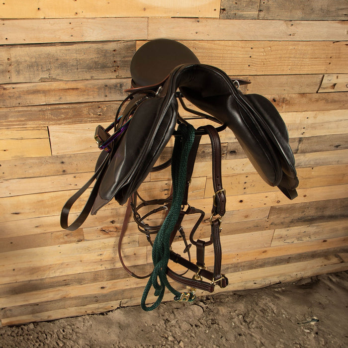 Jeffers Wall Mount English Saddle Rack with Tack Hook - IAS3 - 2