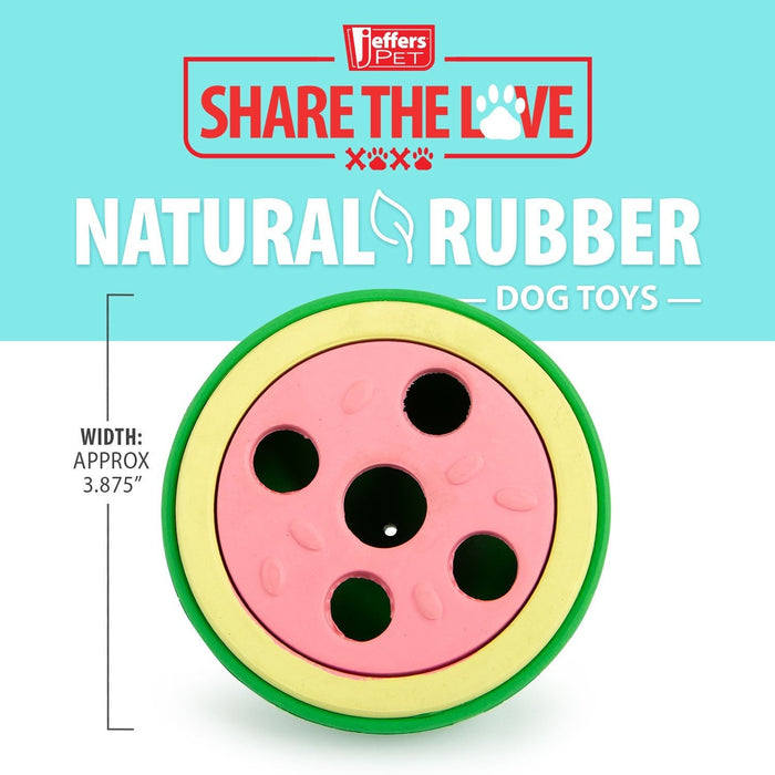 Jeffers Watermelon Natural Rubber Treat Dispensing Dog Dental Chew Toy with Vanilla Scent - I7QU - Multi - Small - 1 - 3