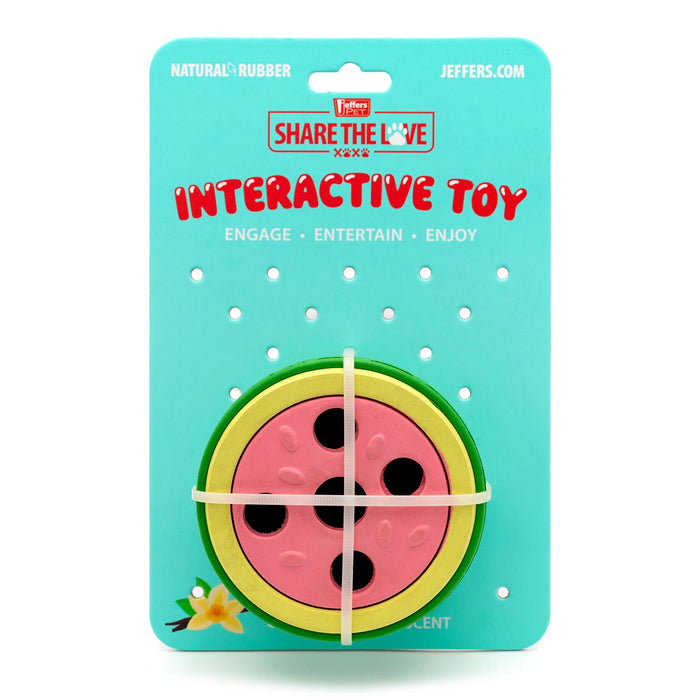 Jeffers Watermelon Natural Rubber Treat Dispensing Dog Dental Chew Toy with Vanilla Scent - I7QU - Multi - Small - 1 - 6