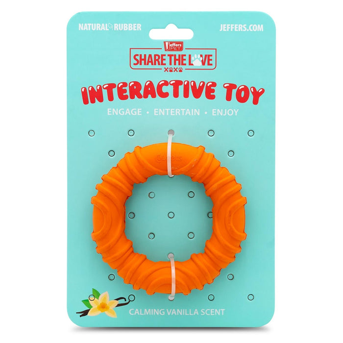 Jeffers Wavy Ring Tugger Natural Rubber Dog Chew Toy for Tug, Fetch & Dental Support - I7RU - Multi - Medium - 1 - 7