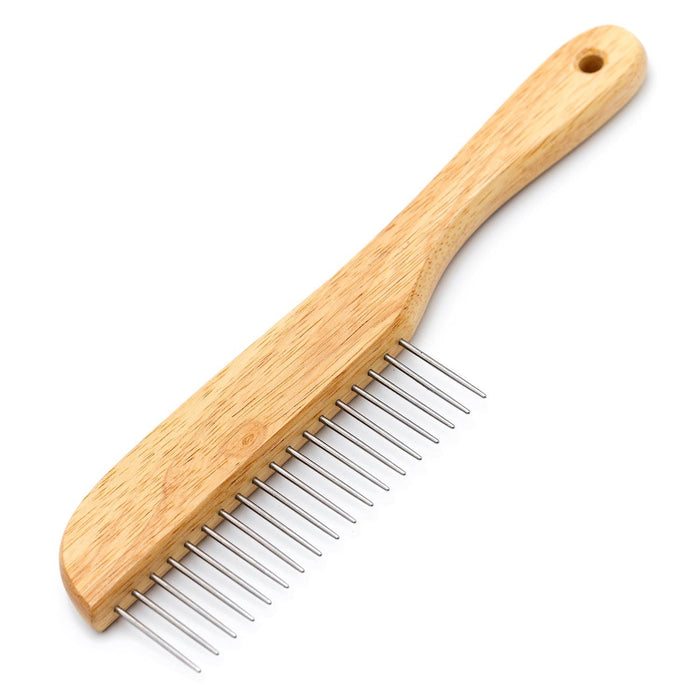 Jeffers Wood Handle Poodle Comb, 8 3/4" L x 1 1/4" L Teeth - UWP3 - 2