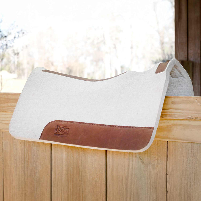 Jeffers WoolLuxe 100% Wool Felt Equine Saddle Pad – Cushioned, Breathable, and Shock - Absorbing - JEF12Z - Cream - 30" x 30" - 3/4" - 8