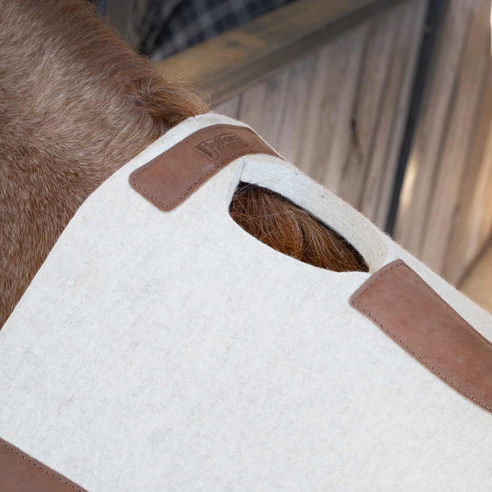 Jeffers WoolLuxe 100% Wool Felt Equine Saddle Pad – Cushioned, Breathable, and Shock - Absorbing - JEF12Z - Cream - 30" x 30" - 3/4" - 9