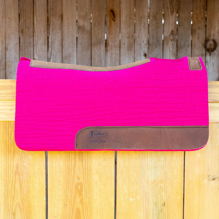 Jeffers WoolLuxe 100% Wool Felt Equine Saddle Pad – Cushioned, Breathable, and Shock - Absorbing - JEF13B - Pink - 30" x 30" - 3/4" - 20