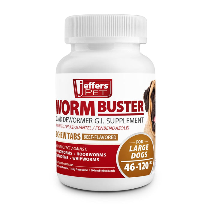Jeffers Worm Buster Dog Dewormer Flavored Tablets