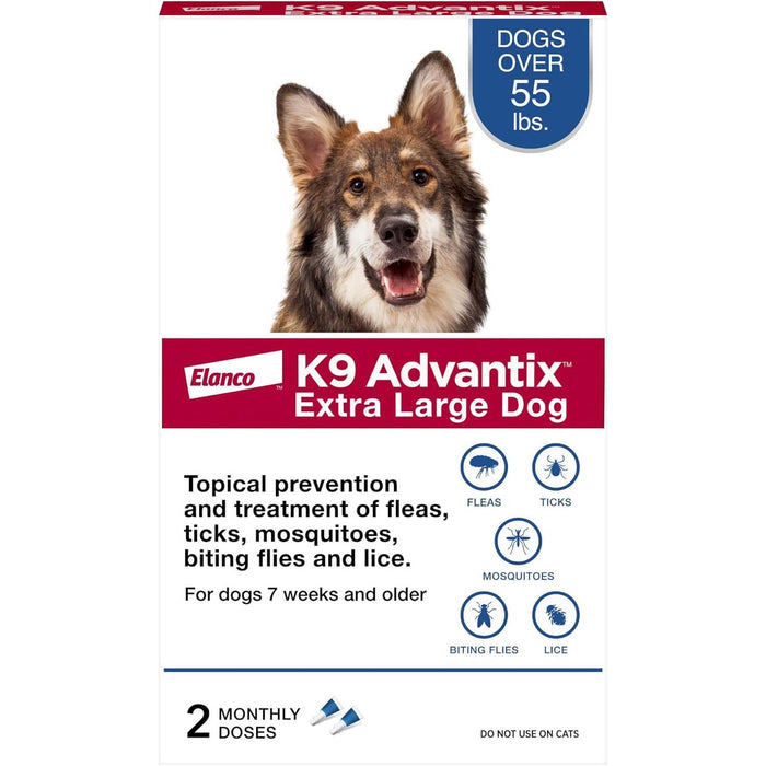 K9 Advantix Topical Flea Treatment for Dogs, 2 pk - E8KD - Extra Large (Over 55 lbs) - 2 pk - 10