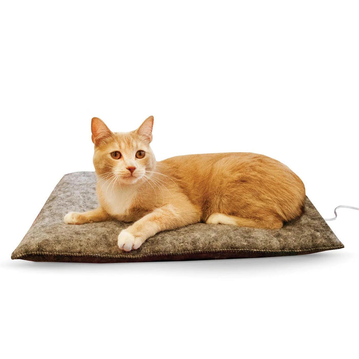 K&H Amazin’ Thermo - Kitty Pad Heated Cat Bed – Indoor Cat Warming Pad with 4 - Watt Removable Heater, Machine Washable - PCUG - Grey - 15" x 20" - 1 ct - 1