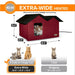 K&H Extra Wide Heated Outdoor Cat House – Insulated Kitty Shelter with Removable Heated Pad for Multiple Cats - PCV1 - Red - 26.5" x 21.5" x 15.5" - 9