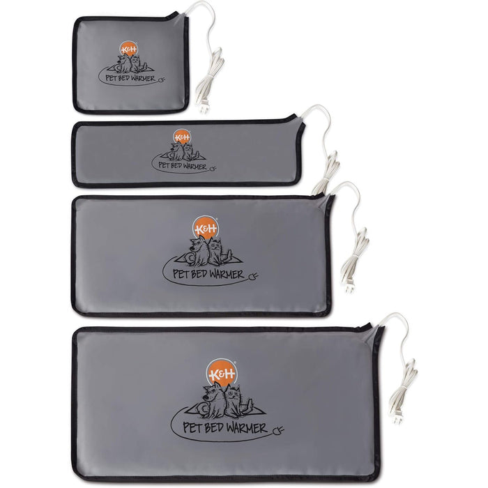 K&H Pet Bed Warmer – Indoor Heated Pad for Cats & Dogs, Thermostatically Controlled, Energy - Efficient, Safe for Arthritis & Comfort - PCVA - Grey - Small (10.25" x 9.25") 4W - 9