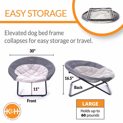K&H Pet Products Elevated Cozy Cot - PCFU - Gray - Large - 2