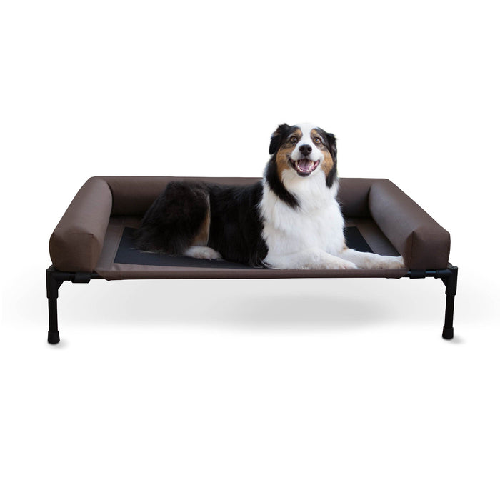 K&H Pet Products Original Bolster Pet Cot Elevated Pet Bed - PCGB - Chocolate/Black - Large - 1