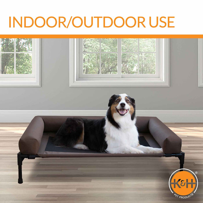 K&H Pet Products Original Bolster Pet Cot Elevated Pet Bed - PCGB - Chocolate/Black - Large - 5