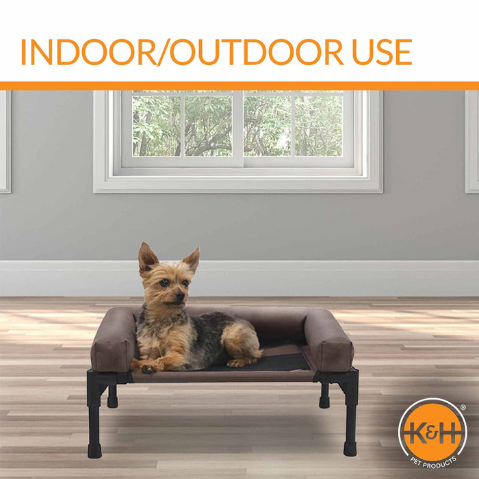 K&H Pet Products Original Bolster Pet Cot Elevated Pet Bed - PCGC - Chocolate/Black - Medium - 17