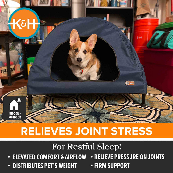 K&H Pet Products Original Pet Cot House - PCGK - Navy Blue - Medium - 10