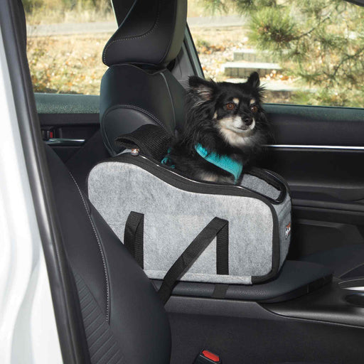 K&H Pet Products - Portable Pet Console Booster Dog Car Seat, Light Gray - PCGU - Gray - 10" X 15" X 9.5" - 1