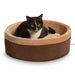 K&H Pet Products Thermo - Kitty Bed Indoor Heated Cat Bed – Safe, Energy Efficient & Washable - PCT7 - Mocha - Small - 16"D - 1