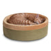 K&H Pet Products Thermo - Kitty Bed Indoor Heated Cat Bed – Safe, Energy Efficient & Washable - PCT8 - Sage - Small - 16"D - 10