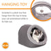 K&H Pet Products Thermo - Pet Cave Heated Cat Bed – Plush Cat Cave & Tunnel for Cats and Small Dogs - PCVG - Grey - 17" x 15" x 13" - 4