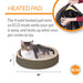 K&H Thermo - Kitty Cuddle Up Cat Bed – Indoor Heated Cat Bed with Low - Wall Design, Soft Foam Base & Removable Washable Cover - PCUQ - Brown - 16"D - 2