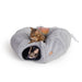 K&H Thermo - Kitty Heated Cat Tunnel – Indoor Heated Cat Bed and Play Tunnel with Machine Washable Pillow - PCVK - Grey - 28" x 28" x 9" - 1