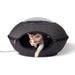 K&H Thermo - Lookout Pod Heated Cat Bed – Indoor Heated Cat Cave with Window, Removable Cushion, Cozy & Energy - Efficient - PCVE - Grey - 22"D - 1