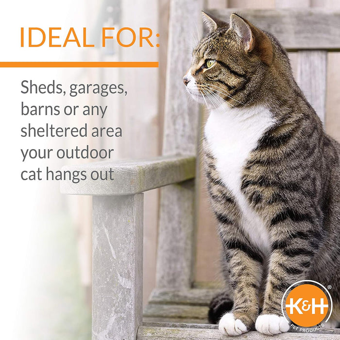 K&H Thermo Mod Heated Outdoor Cat House – Insulated, Waterproof Kitty Shelter for Feral & Outdoor Cats - PCUW - Brown - 21" x 14" x 13" - 6