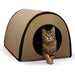K&H Thermo Mod Heated Outdoor Cat House – Insulated, Waterproof Kitty Shelter for Feral & Outdoor Cats - PCUW - Brown - 21" x 14" x 13" - 1