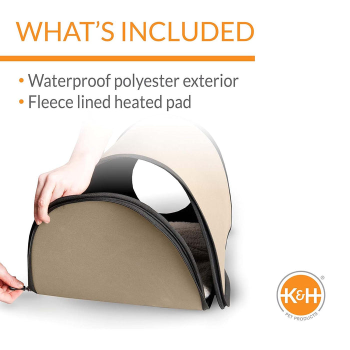 K&H Thermo Mod Heated Outdoor Cat House – Insulated, Waterproof Kitty Shelter for Feral & Outdoor Cats - PCUW - Brown - 21" x 14" x 13" - 4