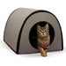 K&H Thermo Mod Heated Outdoor Cat House – Insulated, Waterproof Kitty Shelter for Feral & Outdoor Cats - PCUX - Grey - 21" x 14" x 13" - 9