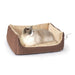K&H Thermo - Pet Cuddle Cushion Heated Pet Bed – Indoor Heated Sofa - Style Bed for Cats & Small Dogs with Removable Cushion - PCUR - Brown / Tan - 14" x 23" - 1