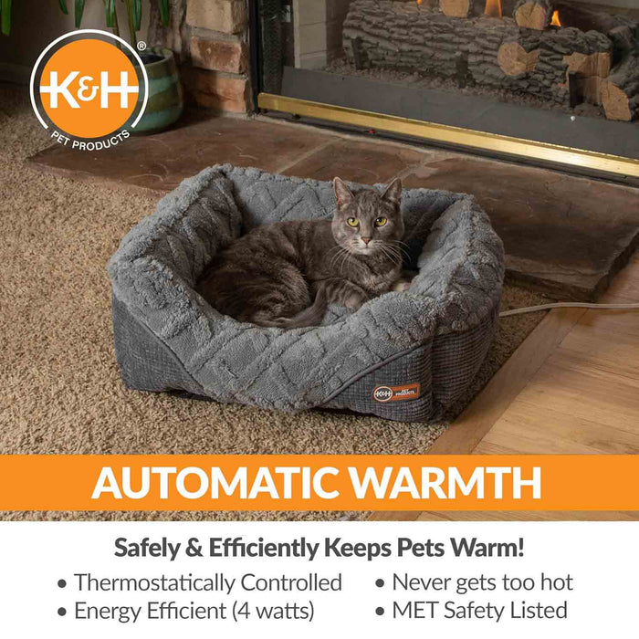 K&H Thermo - Pet Lounge Sleeper Heated Cat & Small Dog Bed – Plush, Non - Slip, Machine Washable Indoor Pet Bed - Jeffers - Home Goods & Gifts > Seasonal Holiday Decor