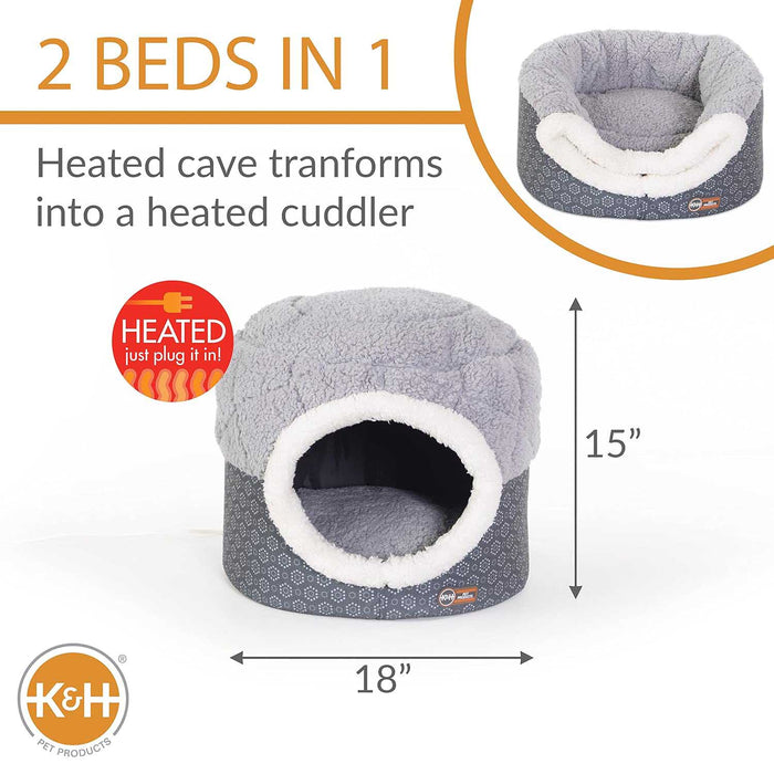 K&H Thermo - Pet Nest Heated Cat Bed – Soft Plush Indoor Cat Cave for Cats and Small Dogs, Machine Washable - Jeffers - Home Goods & Gifts > Seasonal Holiday Decor
