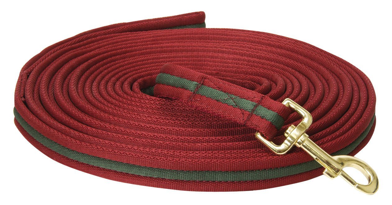 Kincade Padded Lunge Line, 26' L - KOPC - Burgundy/Hunter - 11