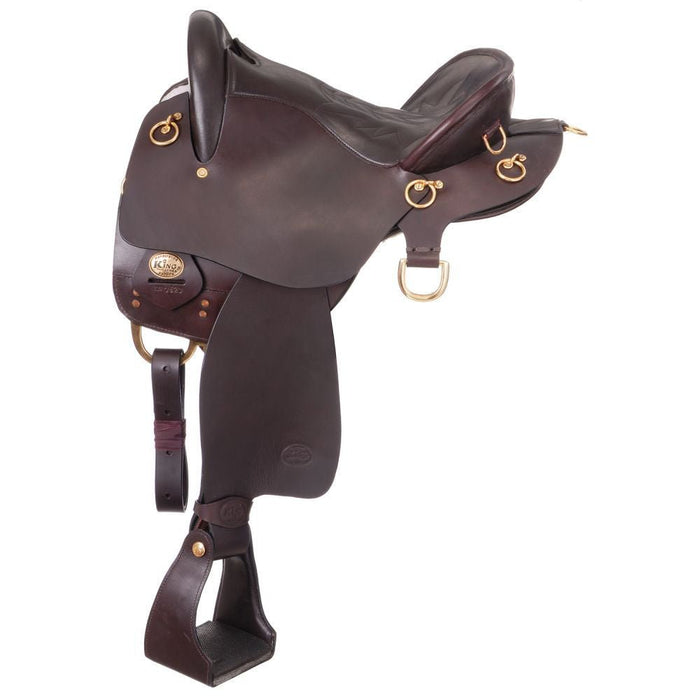 King Series Trekker Tooled Endurance Saddle with Horn - JTI62 - Dark Oil - 15" - 2