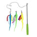 Retractable Cat Teaser Wand Toy with 2 Colorful Replacement Twist Worms and Bell  
